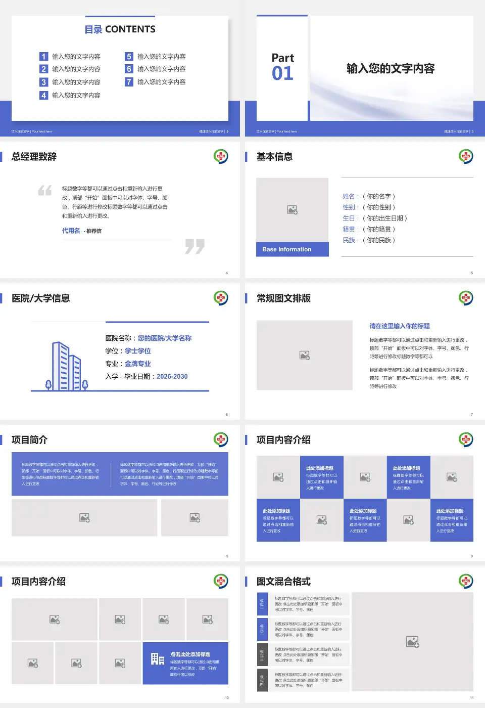 湖南省职业病防治院个人求职应聘简历PPT模板16:9格式幻灯片预览图2