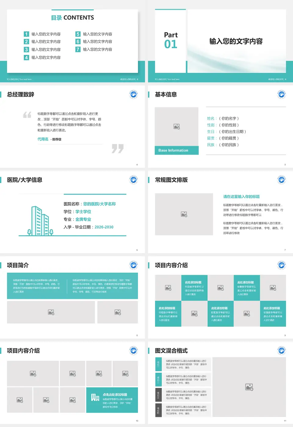 郴州市第一人民医院东院个人求职应聘简历PPT模板16:9格式幻灯片预览图2