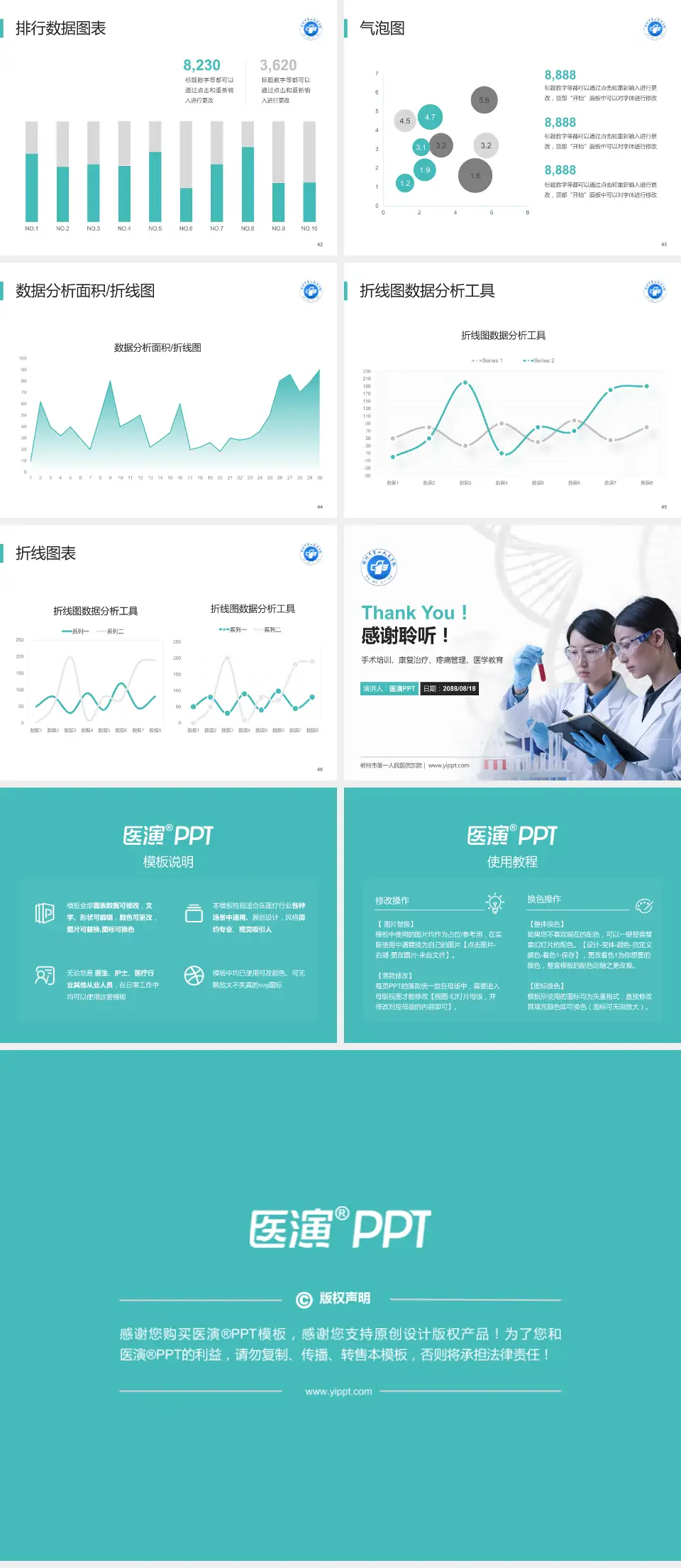 郴州市第一人民医院东院科研成果展示PPT模板4:3格式幻灯片预览图6