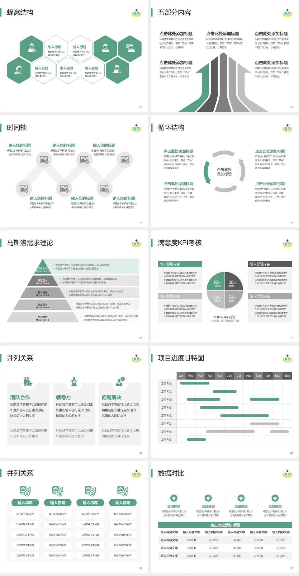 湘乡市人民医院医疗知识普及PPT模板4:3格式幻灯片预览图4