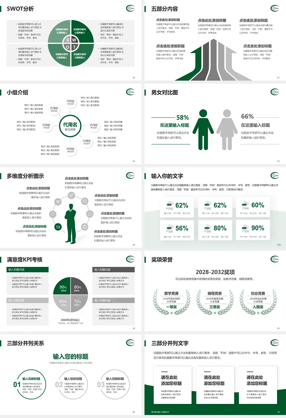 湘潭市中心医院医疗行业比赛专用PPT模板16:9格式幻灯片预览图5