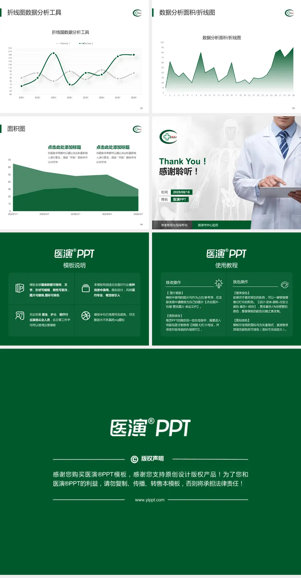 湘潭市中心医院患者教育与指导PPT模板4:3格式幻灯片预览图7