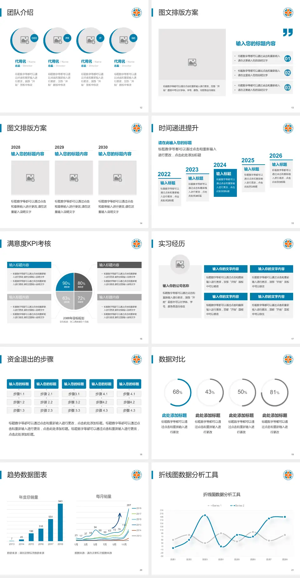 石门县人民医院培训与教育PPT模板4:3格式幻灯片预览图3