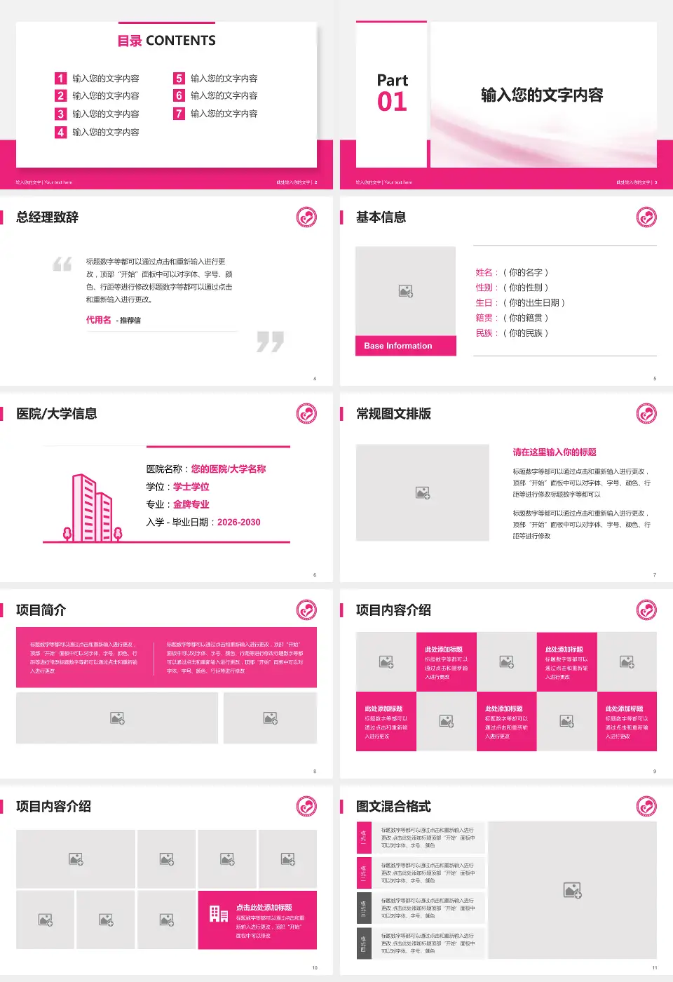 长沙县妇幼保健院个人求职应聘简历PPT模板16:9格式幻灯片预览图2