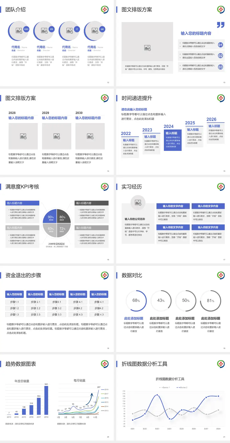 湖南省职业病防治院培训与教育PPT模板4:3格式幻灯片预览图3