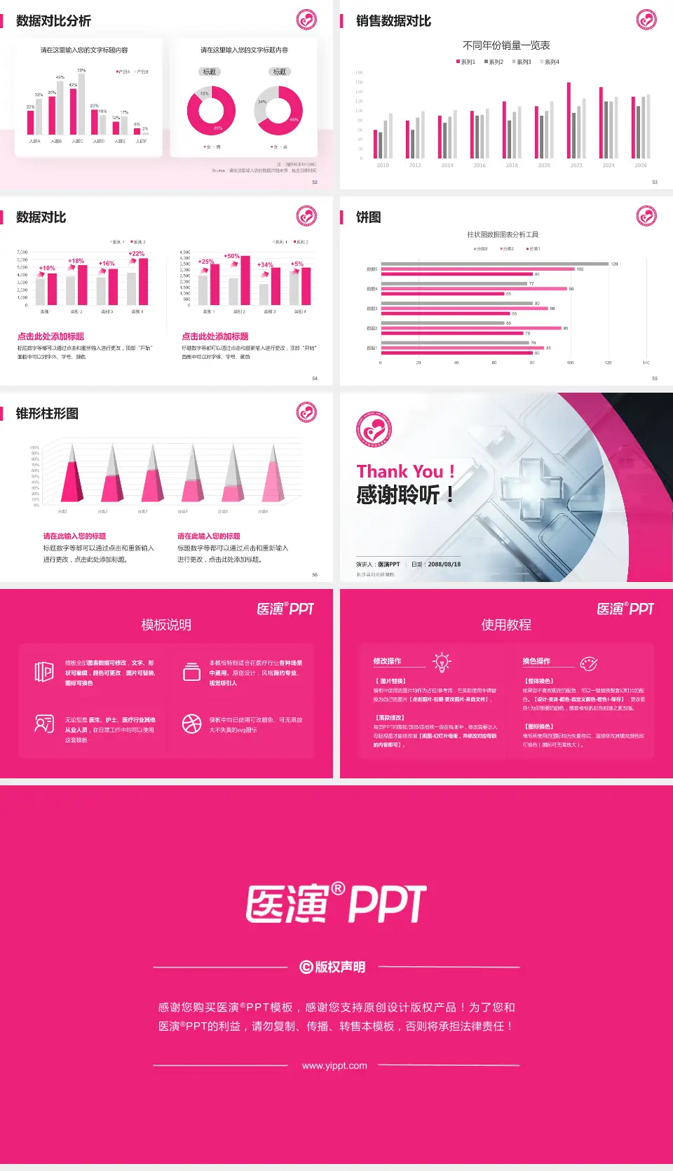 长沙县妇幼保健院医疗行业比赛专用PPT模板16:9格式幻灯片预览图7