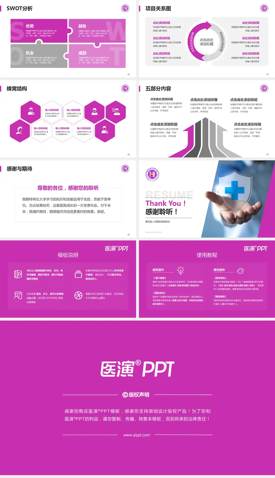 湖南省人民医院蓉园院区个人求职应聘简历PPT模板16:9格式幻灯片预览图4