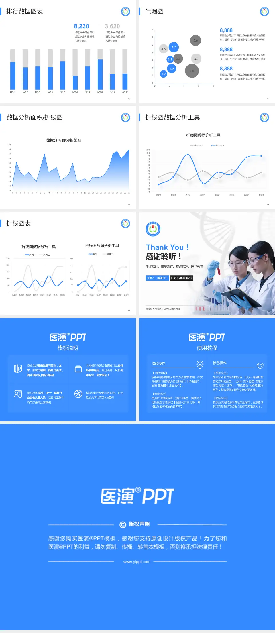 嘉禾县人民医院科研成果展示PPT模板4:3格式幻灯片预览图6