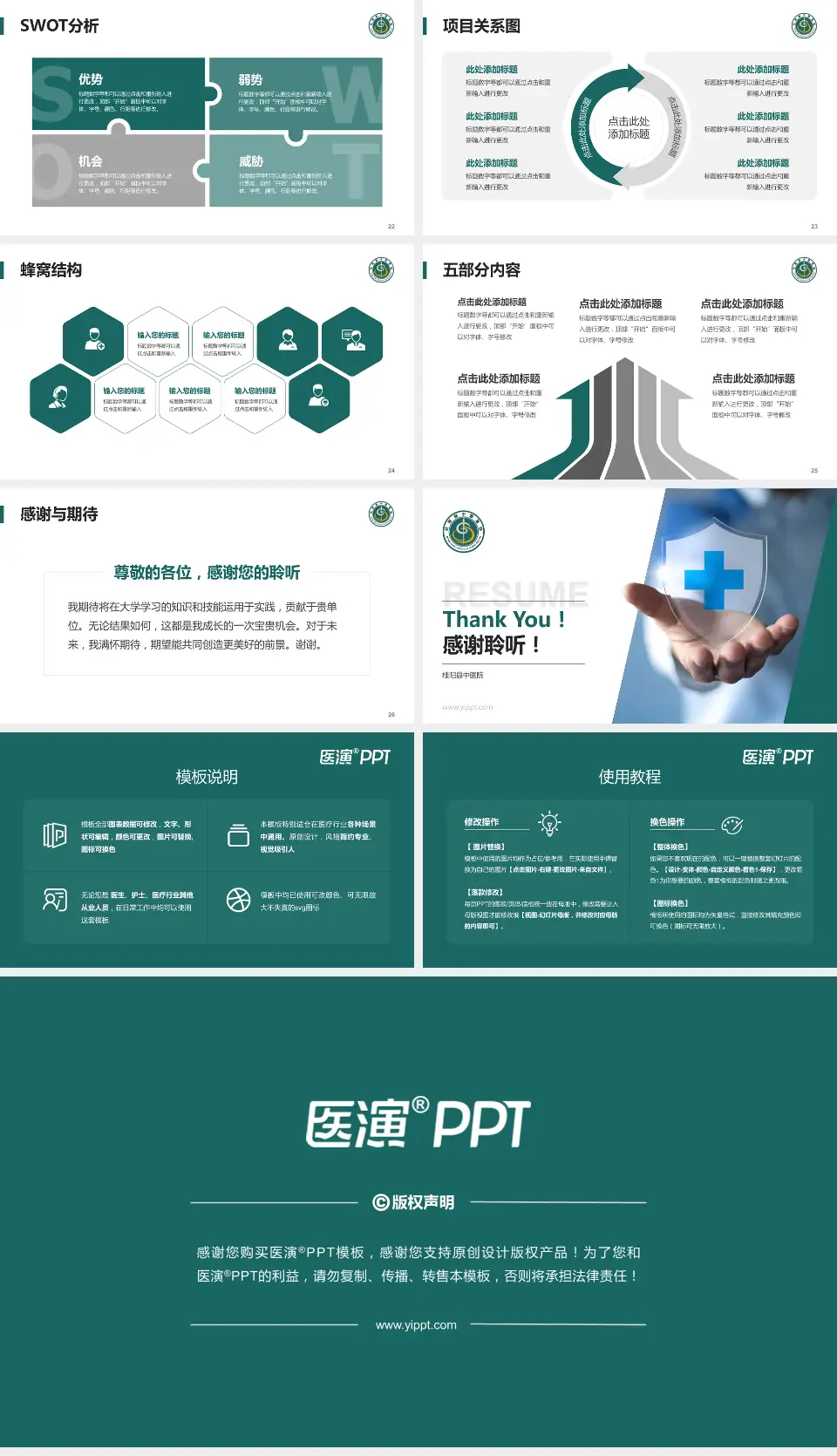 桂阳县中医院个人求职应聘简历PPT模板16:9格式幻灯片预览图4