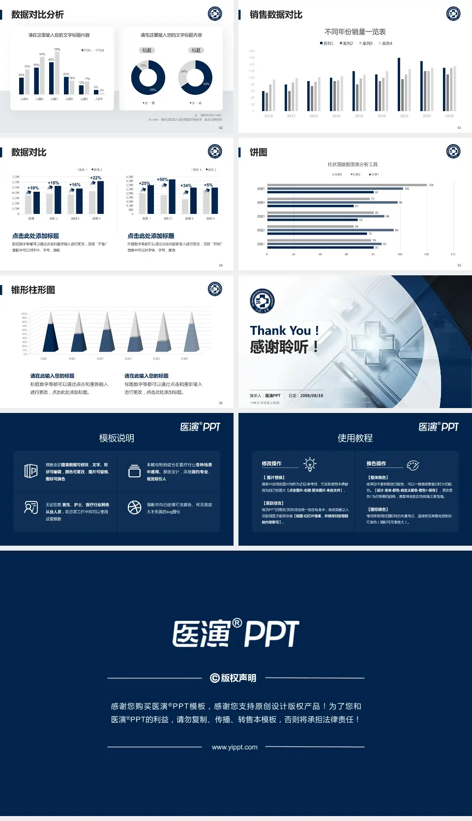 中南大学湘雅三医院医疗行业比赛专用PPT模板16:9格式幻灯片预览图7