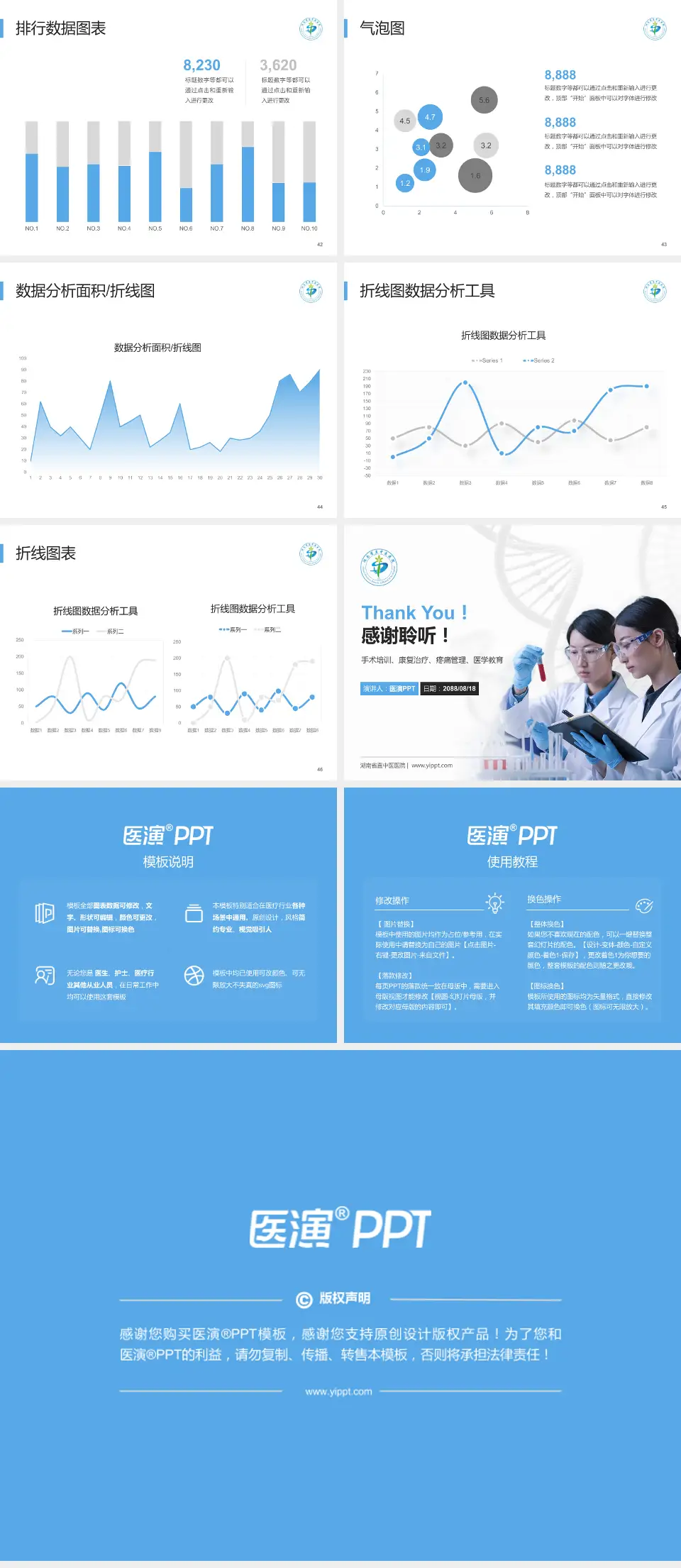 湖南省直中医医院科研成果展示PPT模板4:3格式幻灯片预览图6