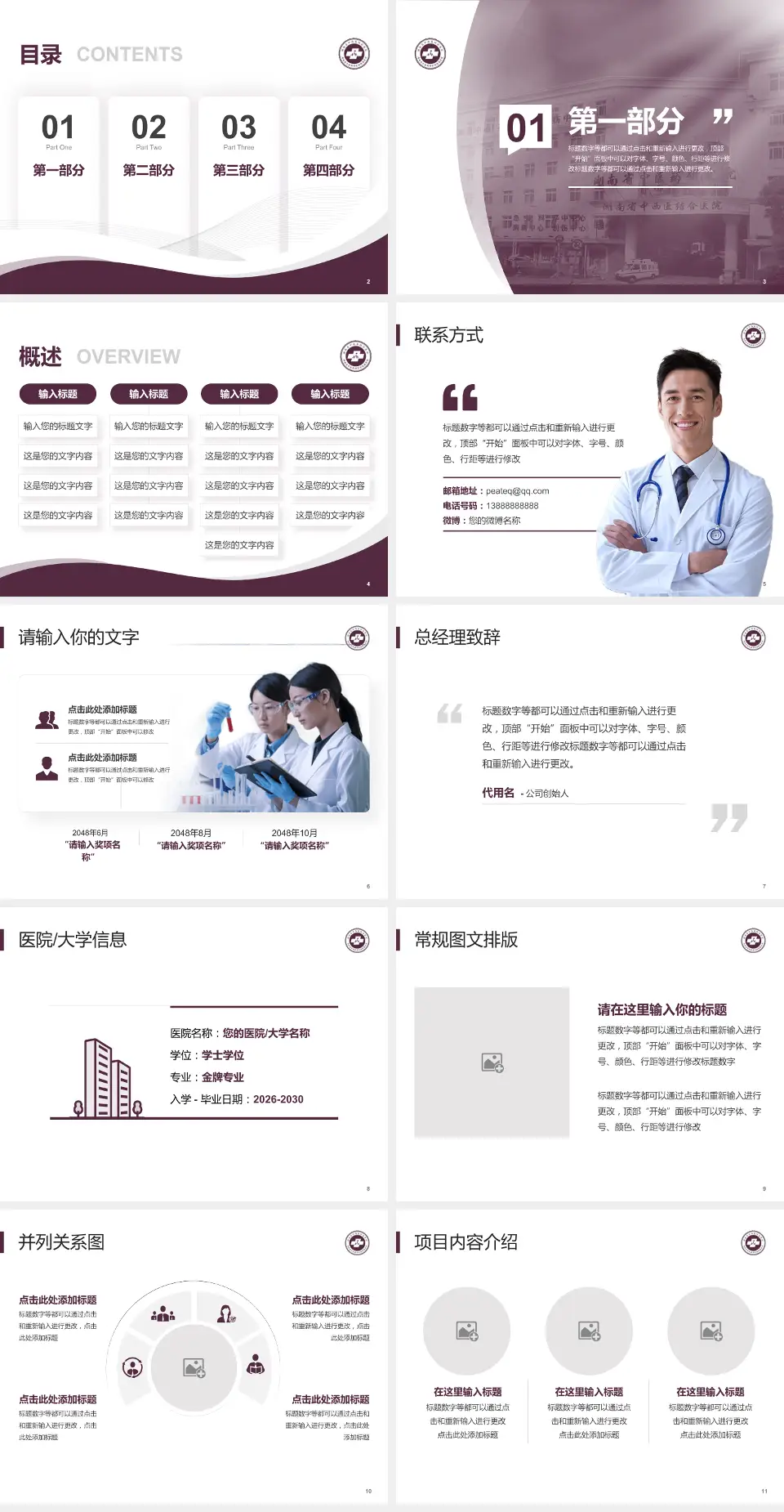 湖南省中医药研究院附属医院会议与研讨会PPT模板4:3格式幻灯片预览图2