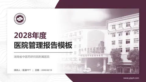 湖南省中医药研究院附属医院医院管理报告PPT模板
