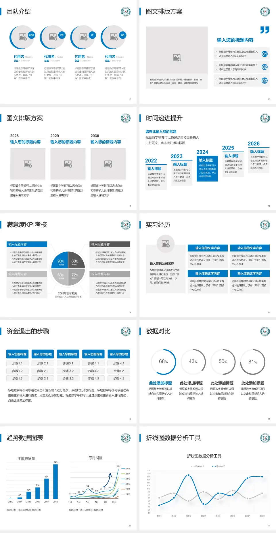 株洲市第二医院培训与教育PPT模板4:3格式幻灯片预览图3