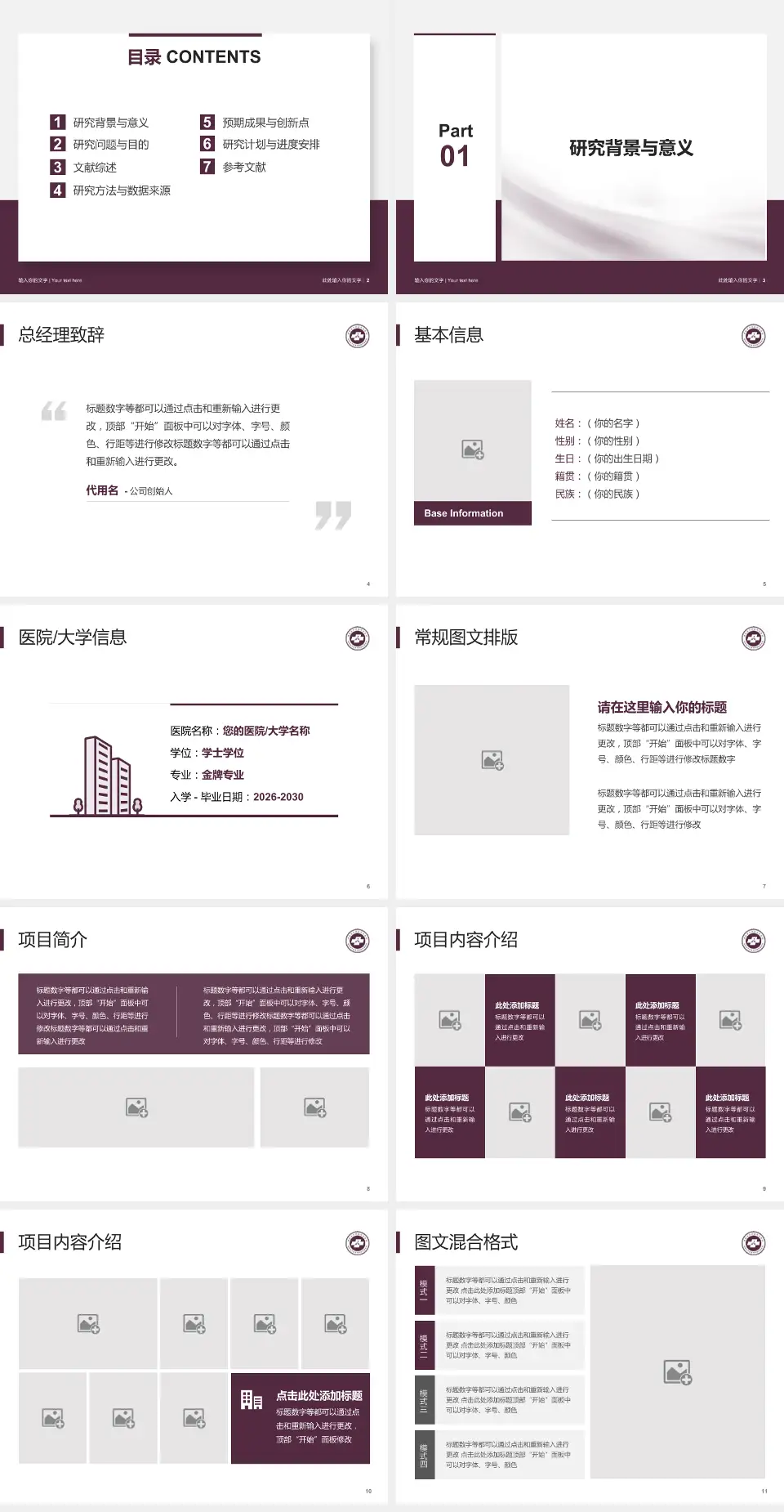 湖南省中医药研究院附属医院个人求职应聘简历PPT模板4:3格式幻灯片预览图2