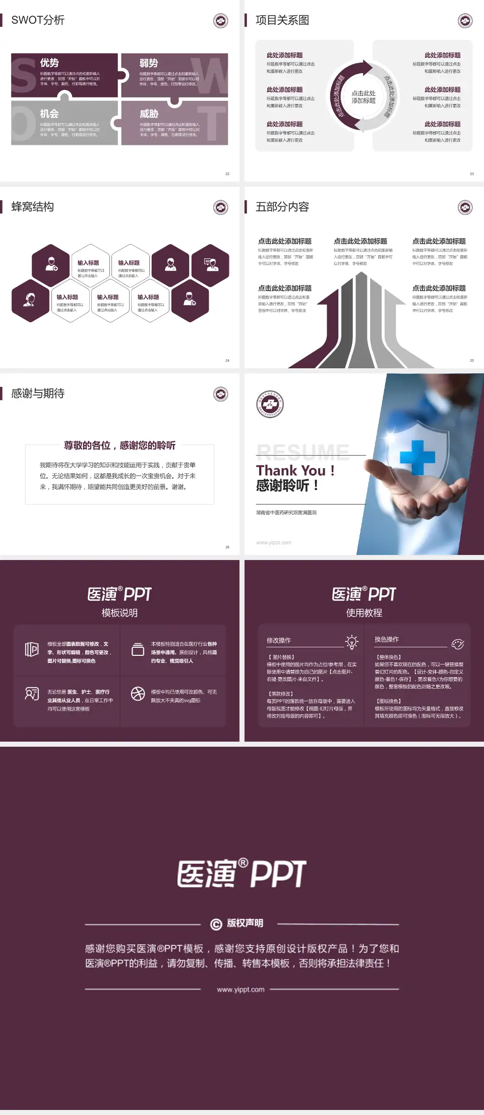 湖南省中医药研究院附属医院个人求职应聘简历PPT模板4:3格式幻灯片预览图4