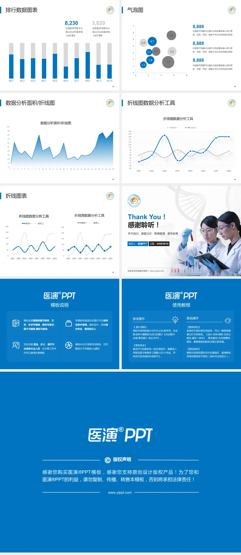 湖南医专附属湘东医院科研成果展示PPT模板4:3格式幻灯片预览图6