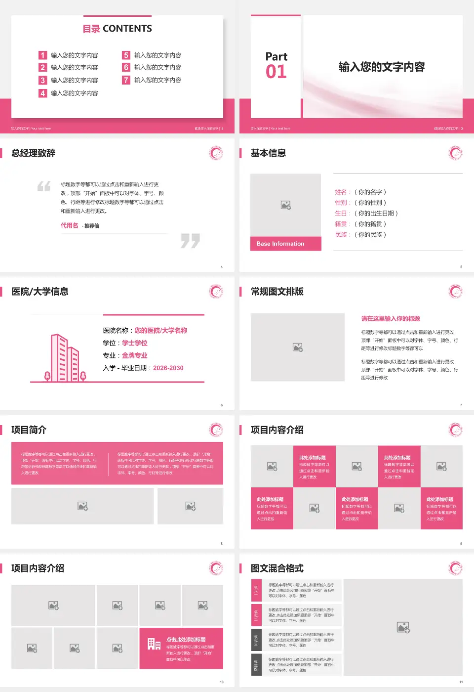湖南省妇幼保健院光达分院个人求职应聘简历PPT模板16:9格式幻灯片预览图2