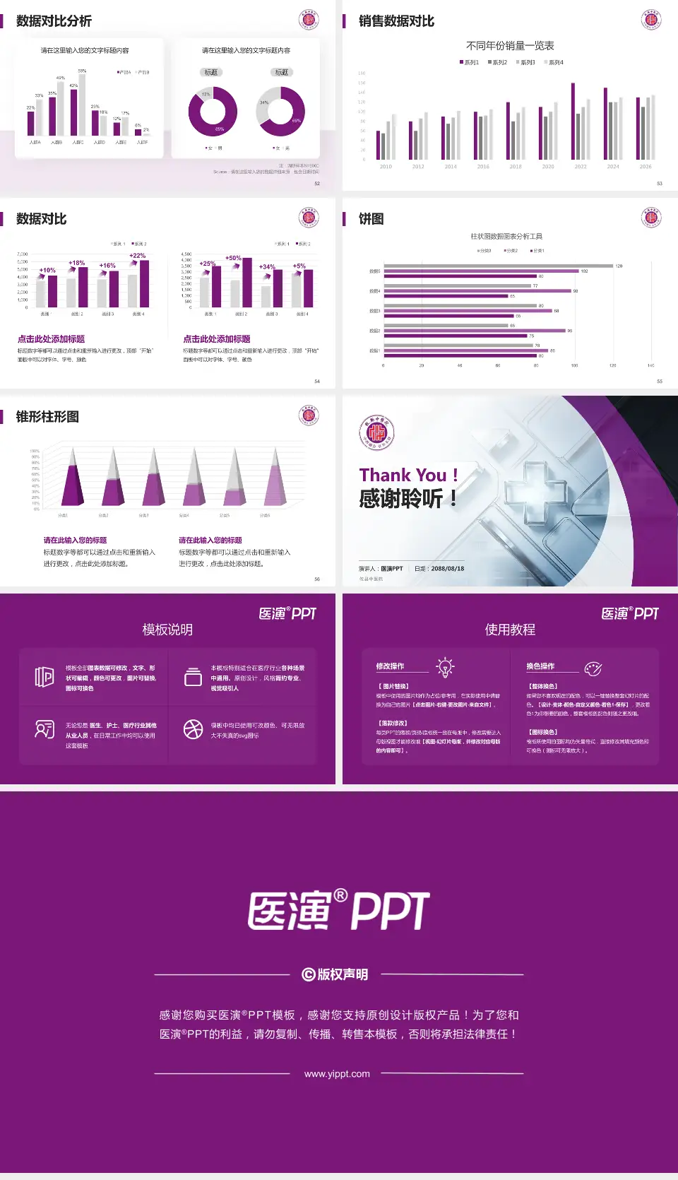 攸县中医院医疗行业比赛专用PPT模板16:9格式幻灯片预览图7