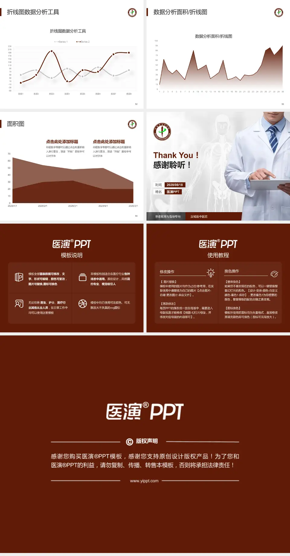 汝城县中医院患者教育与指导PPT模板4:3格式幻灯片预览图7