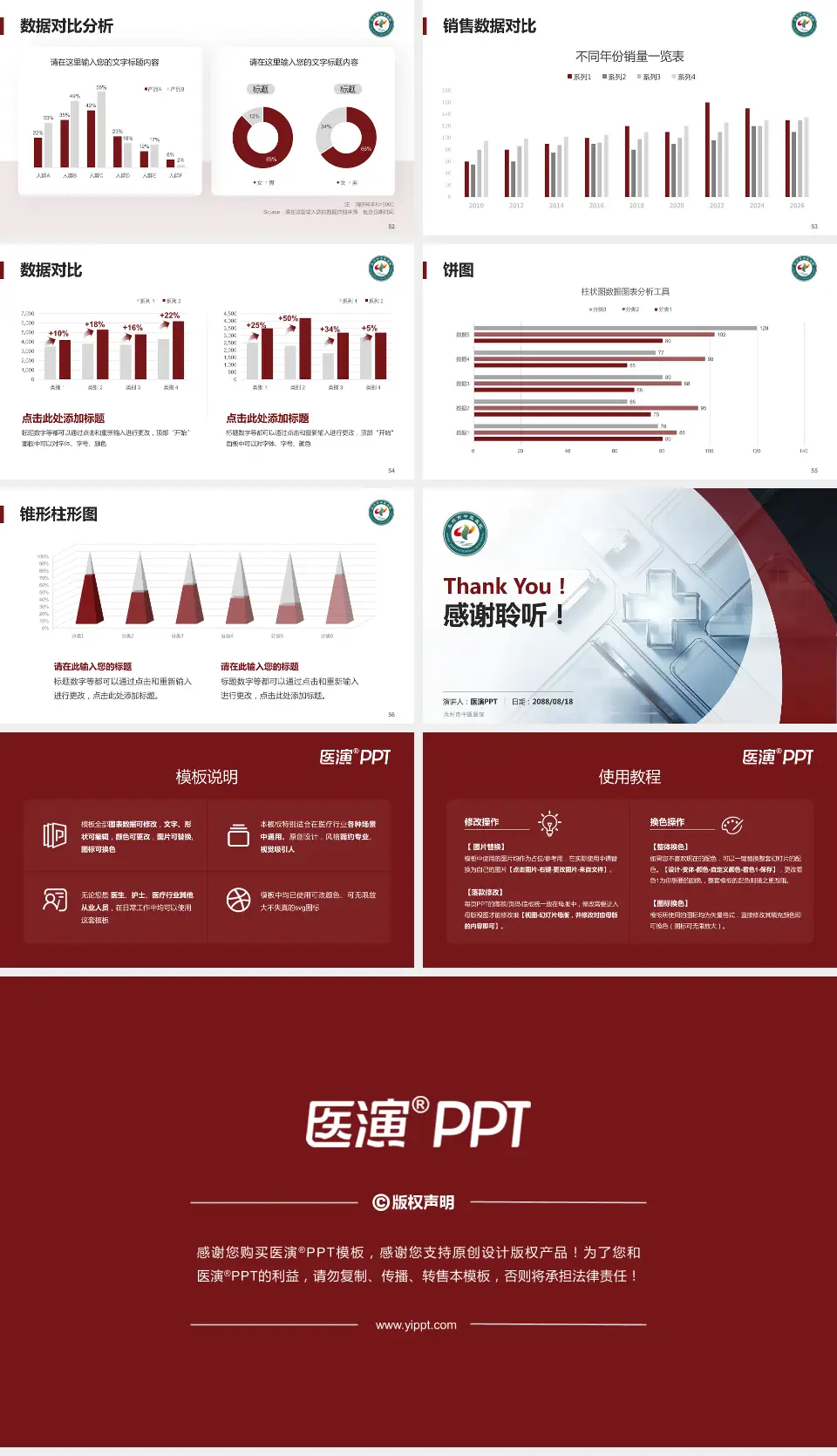 永州市中医医院医疗行业比赛专用PPT模板16:9格式幻灯片预览图7