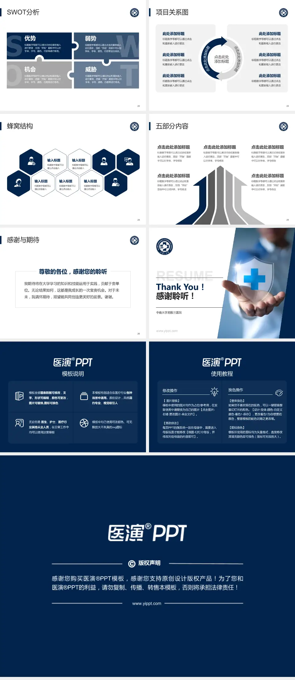 中南大学湘雅三医院个人求职应聘简历PPT模板4:3格式幻灯片预览图4