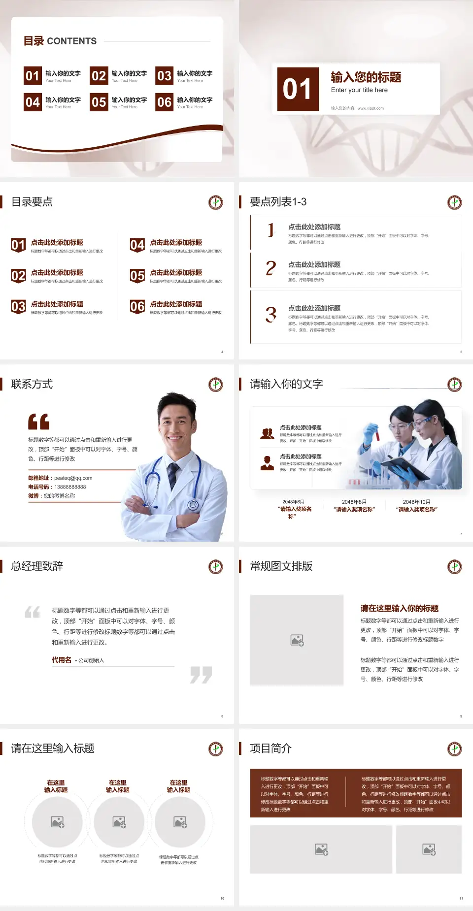 汝城县中医院项目申请与汇报PPT模板4:3格式幻灯片预览图2