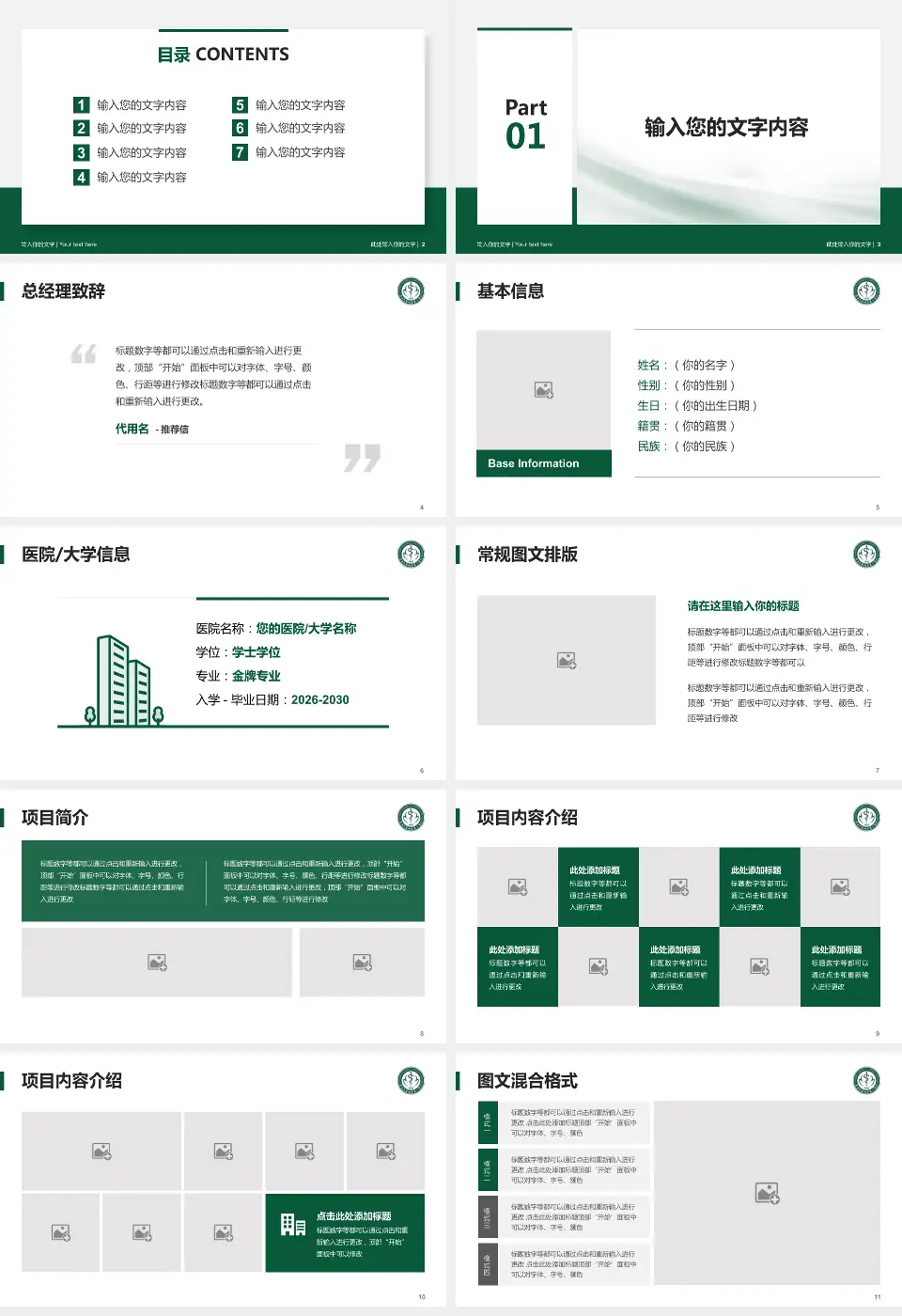 南华大学附属第一医院个人求职应聘简历PPT模板16:9格式幻灯片预览图2