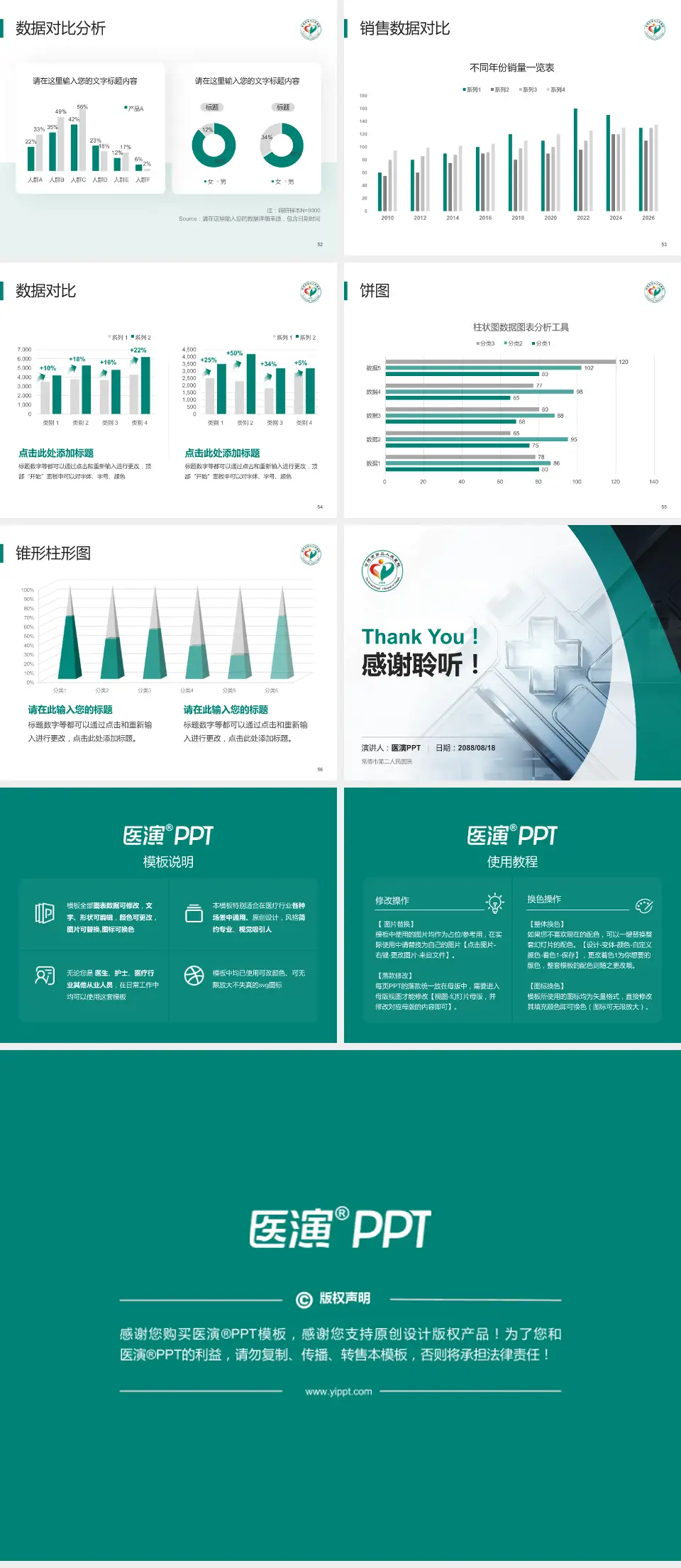 常德市第二人民医院医疗行业比赛专用PPT模板4:3格式幻灯片预览图7