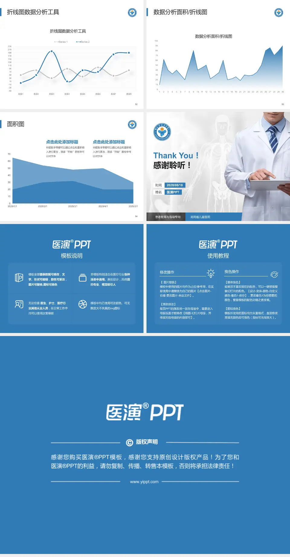 湖南省儿童医院患者教育与指导PPT模板4:3格式幻灯片预览图7