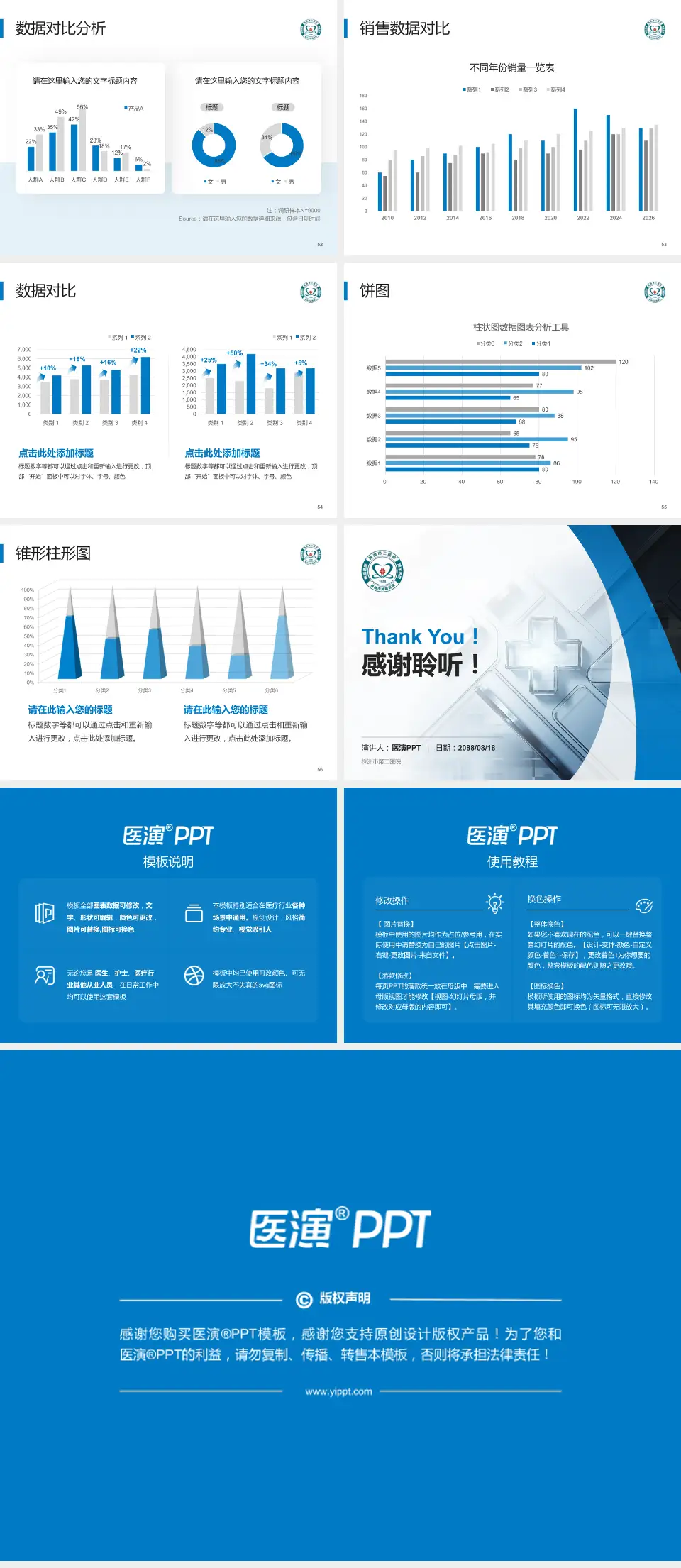 株洲市第二医院医疗行业比赛专用PPT模板4:3格式幻灯片预览图7
