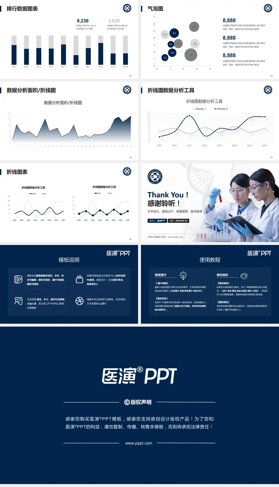 中南大学湘雅三医院科研成果展示PPT模板16:9格式幻灯片预览图6