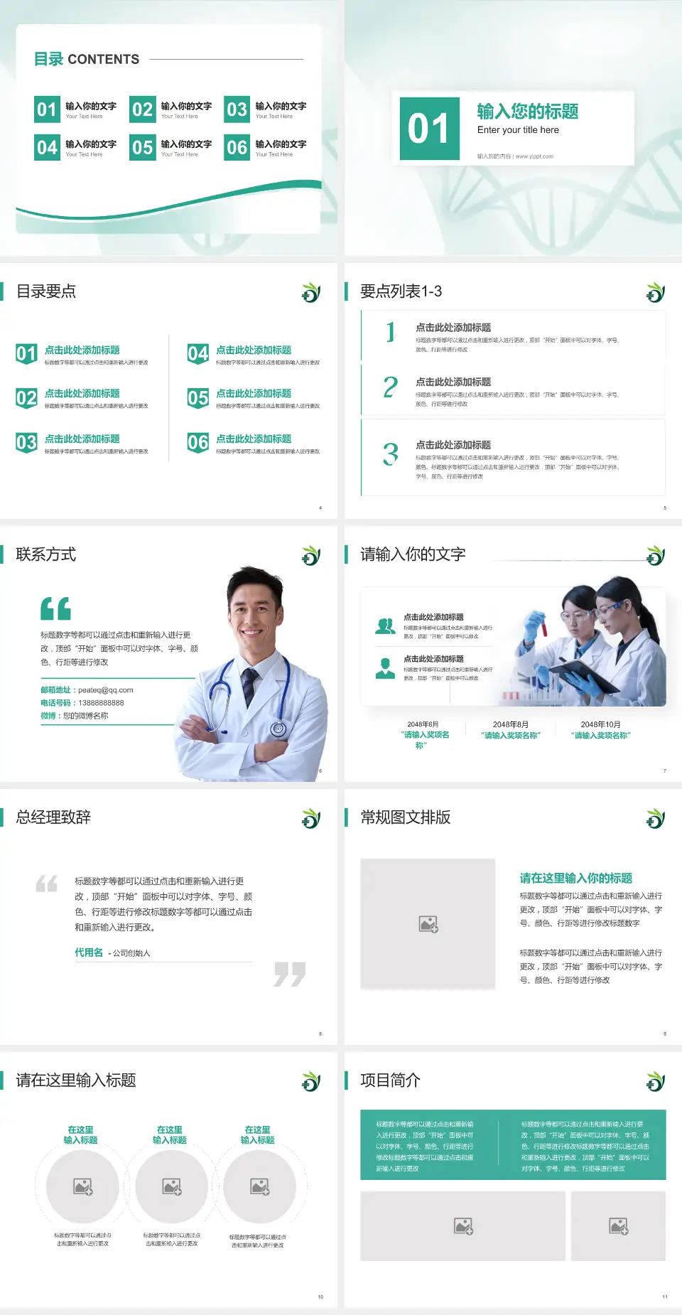 怀化市第一人民医院项目申请与汇报PPT模板4:3格式幻灯片预览图2