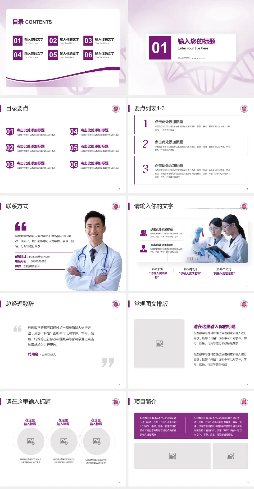 攸县中医院项目申请与汇报PPT模板4:3格式幻灯片预览图2