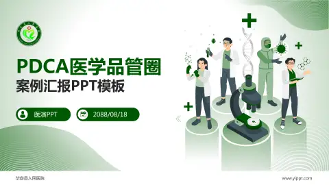 华容县人民医院品管圈PDCA演示专用PPT模板