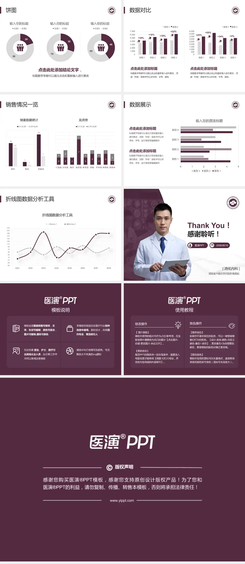 湖南省中医药研究院附属医院病例分享与讨论PPT模板4:3格式幻灯片预览图4