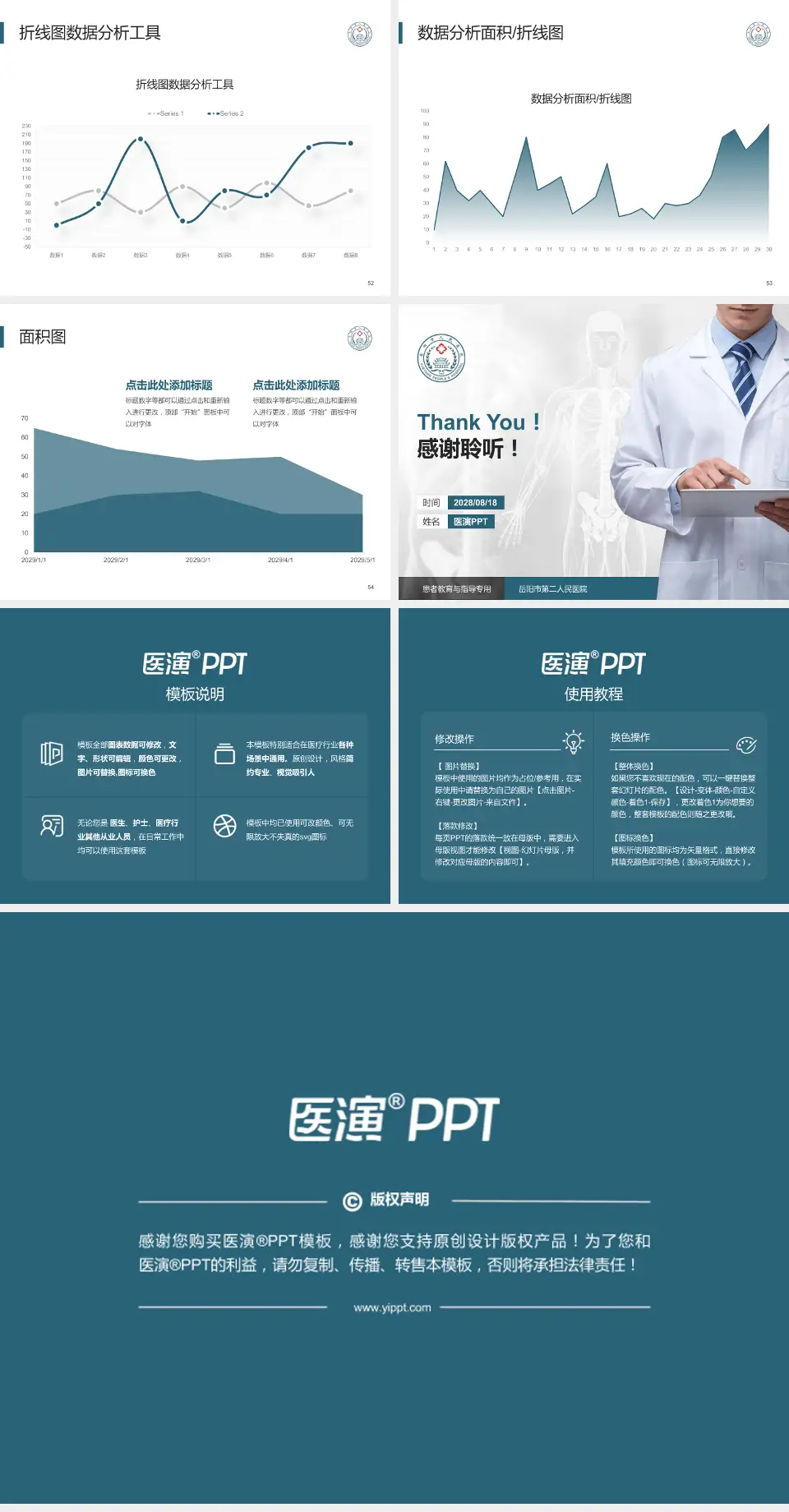岳阳市第二人民医院患者教育与指导PPT模板4:3格式幻灯片预览图7