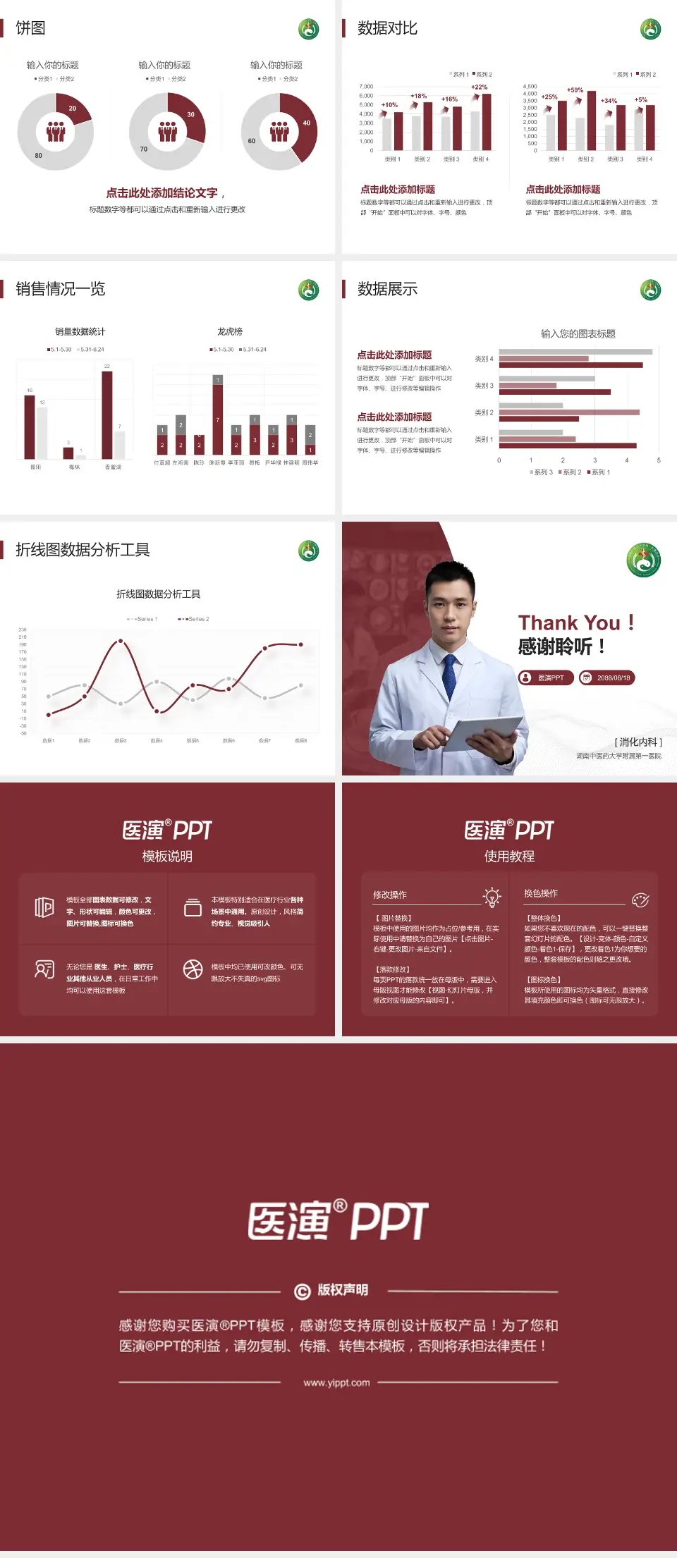 湖南中医药大学附属第一医院病例分享与讨论PPT模板4:3格式幻灯片预览图4