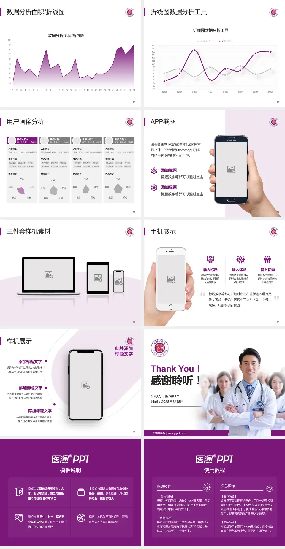 攸县中医院科室介绍与推广PPT模板4:3格式幻灯片预览图6