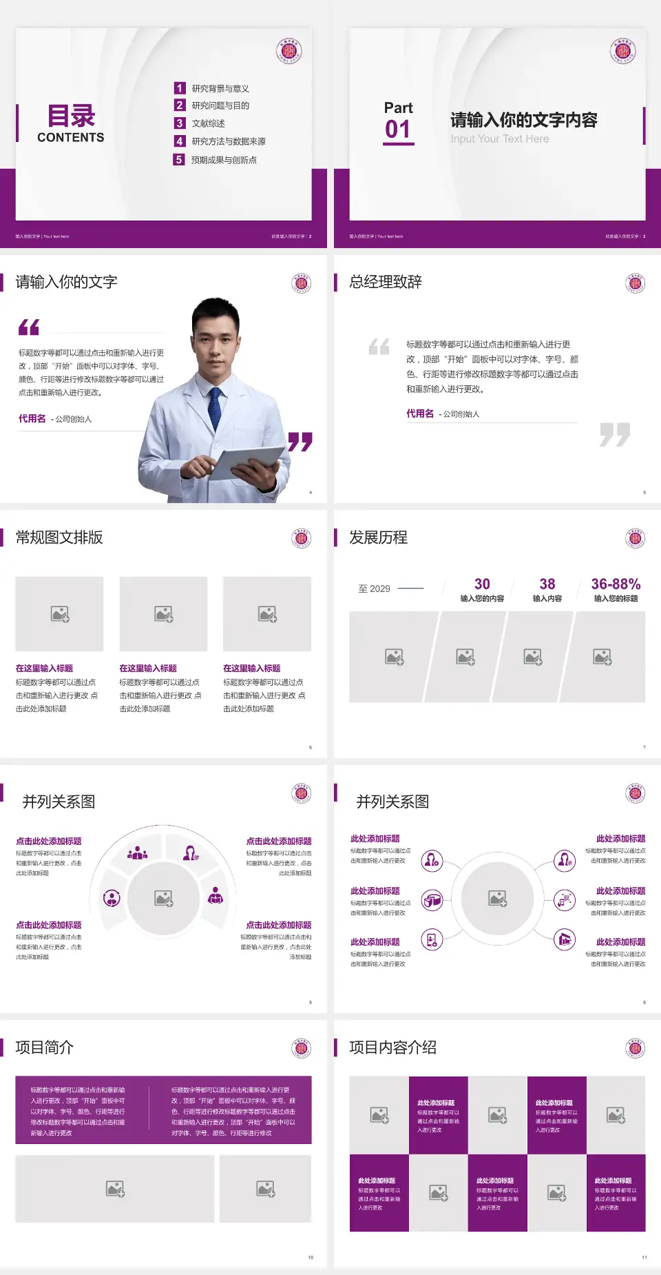 攸县中医院医院管理报告PPT模板4:3格式幻灯片预览图2