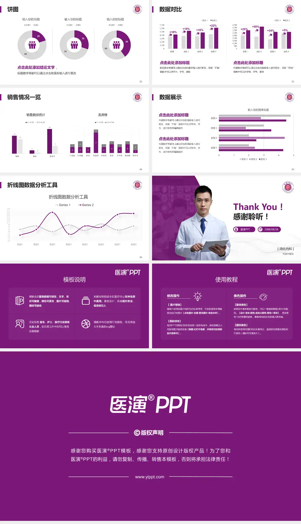 攸县中医院病例分享与讨论PPT模板16:9格式幻灯片预览图4