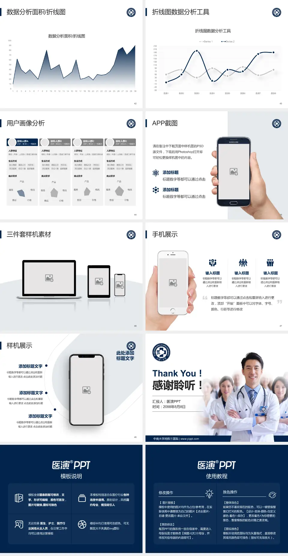 中南大学湘雅三医院科室介绍与推广PPT模板4:3格式幻灯片预览图6