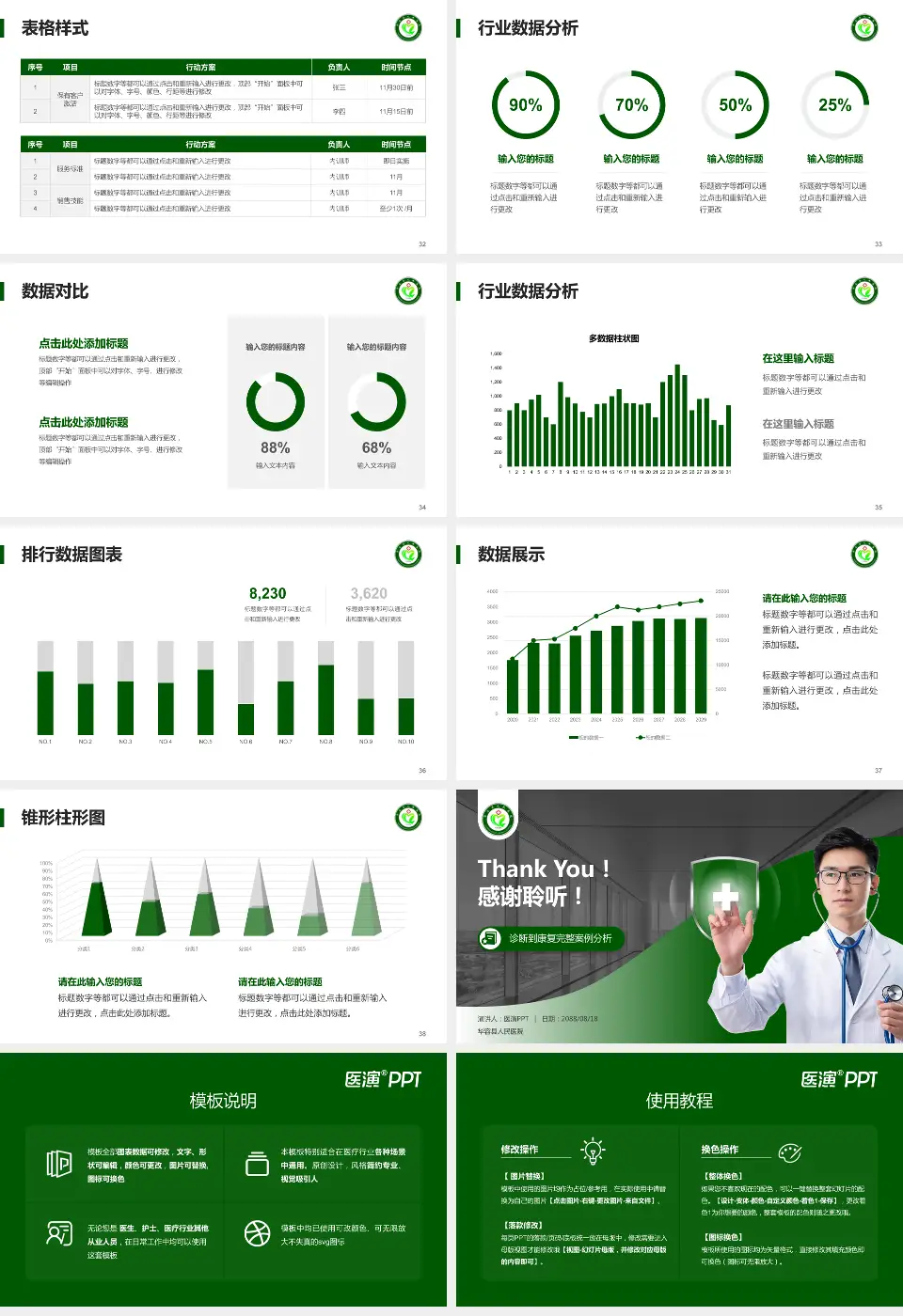 华容县人民医院医疗知识普及PPT模板16:9格式幻灯片预览图5