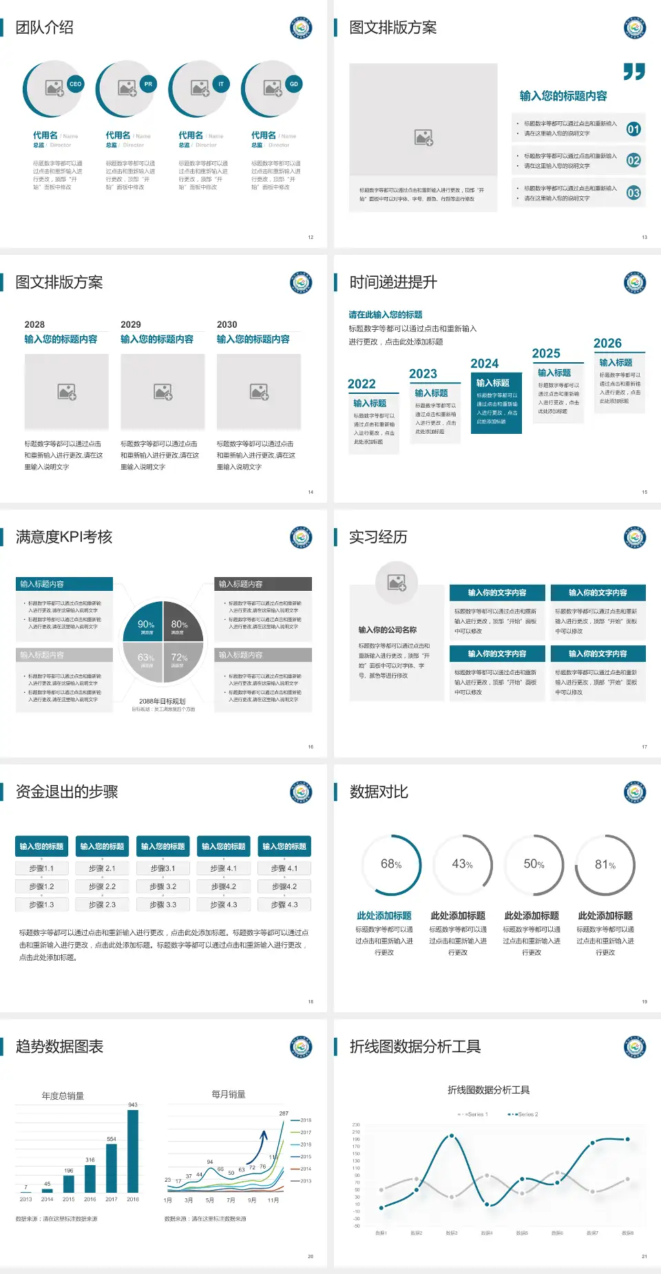株洲市人民医院培训与教育PPT模板4:3格式幻灯片预览图3