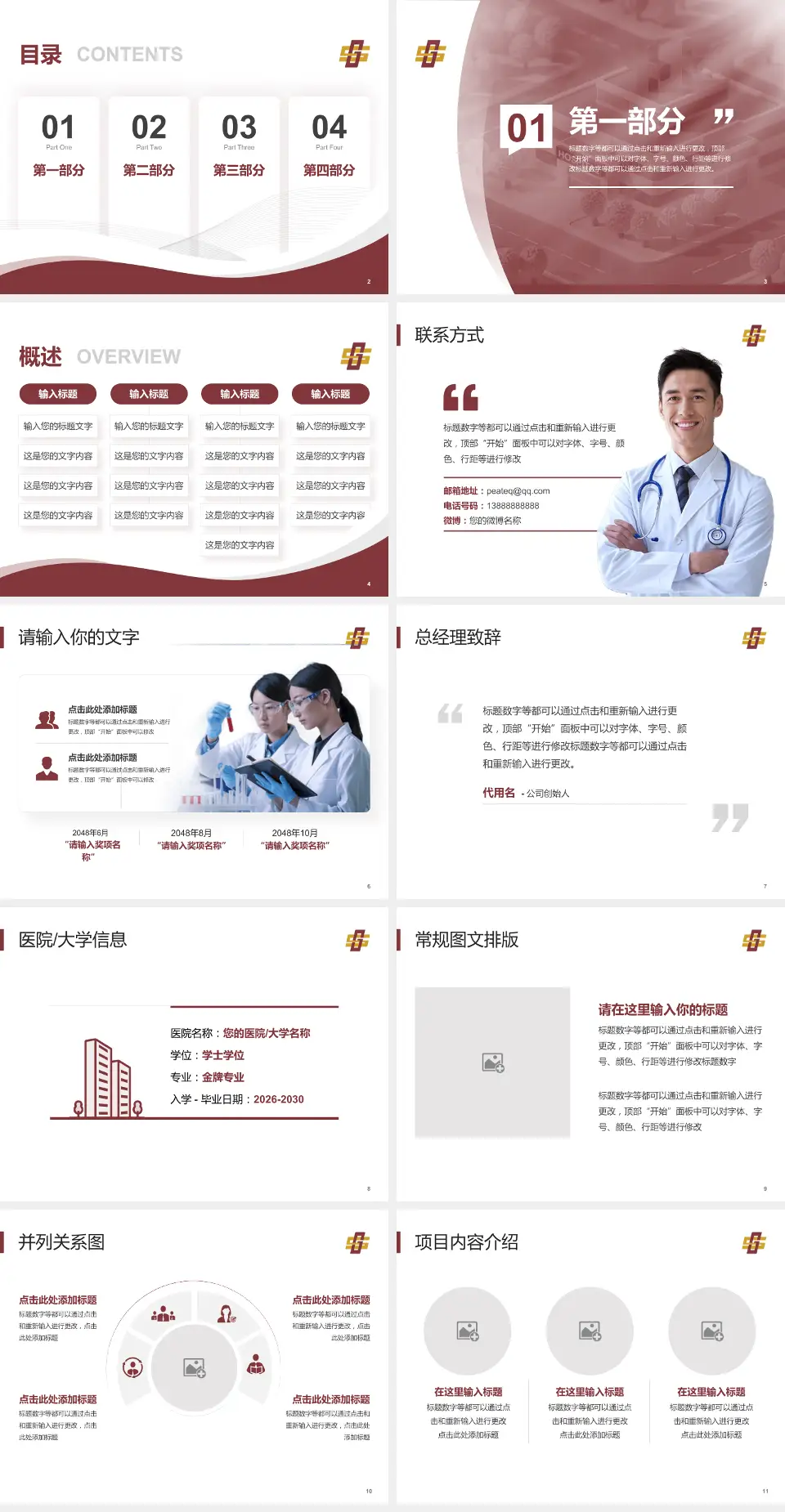 株洲市中医伤科医院会议与研讨会PPT模板4:3格式幻灯片预览图2