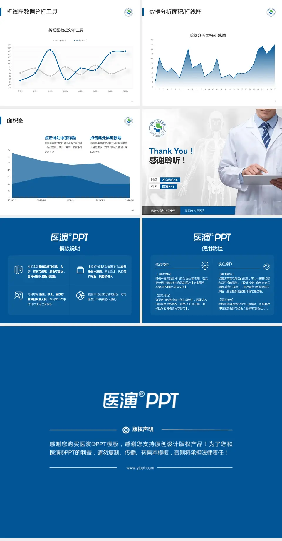 浏阳市人民医院患者教育与指导PPT模板4:3格式幻灯片预览图7
