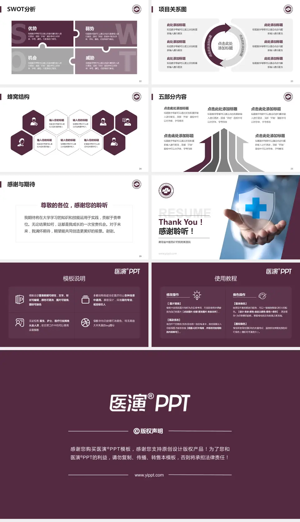 湖南省中医药研究院附属医院个人求职应聘简历PPT模板16:9格式幻灯片预览图4