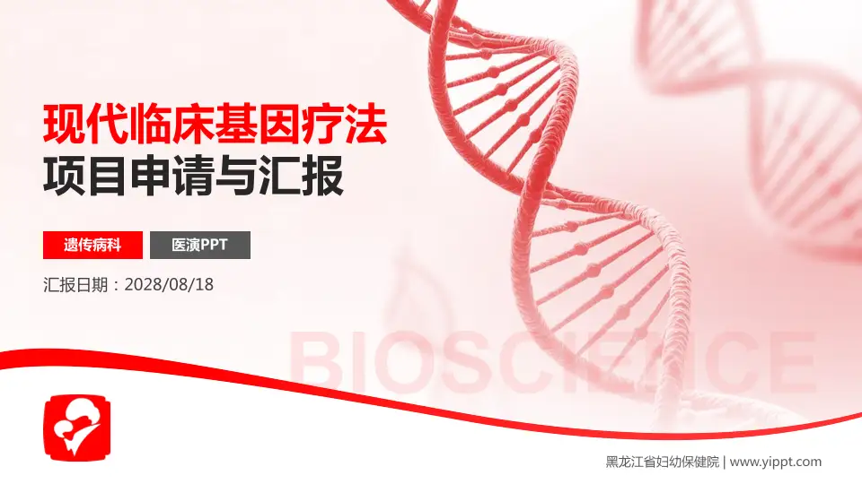 黑龙江省妇幼保健院项目申请与汇报PPT模板16:9格式PPT封面效果预览图