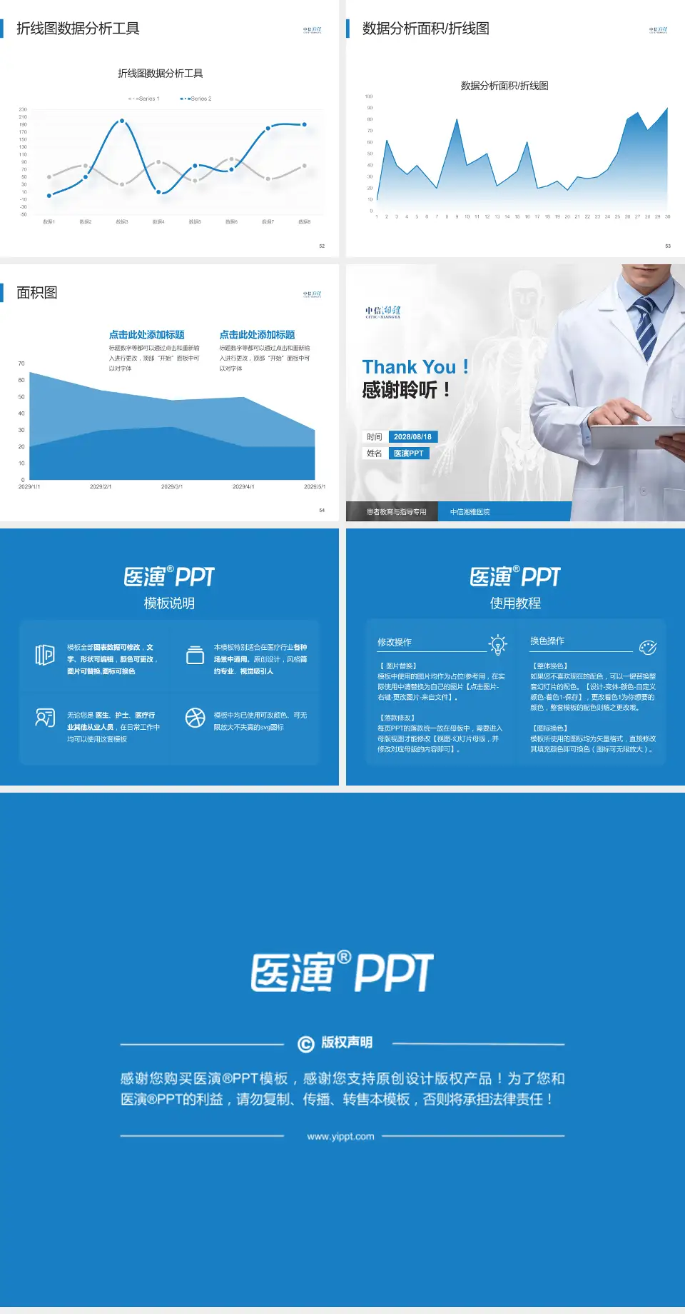 中信湘雅医院患者教育与指导PPT模板4:3格式幻灯片预览图7