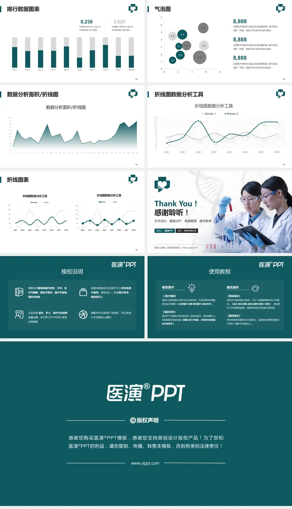 黑龙江省第二医院南岗院区科研成果展示PPT模板16:9格式幻灯片预览图6